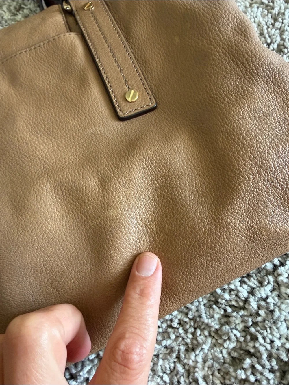 Michael Kors Tan Leather Tote with Gold-Tone Lock